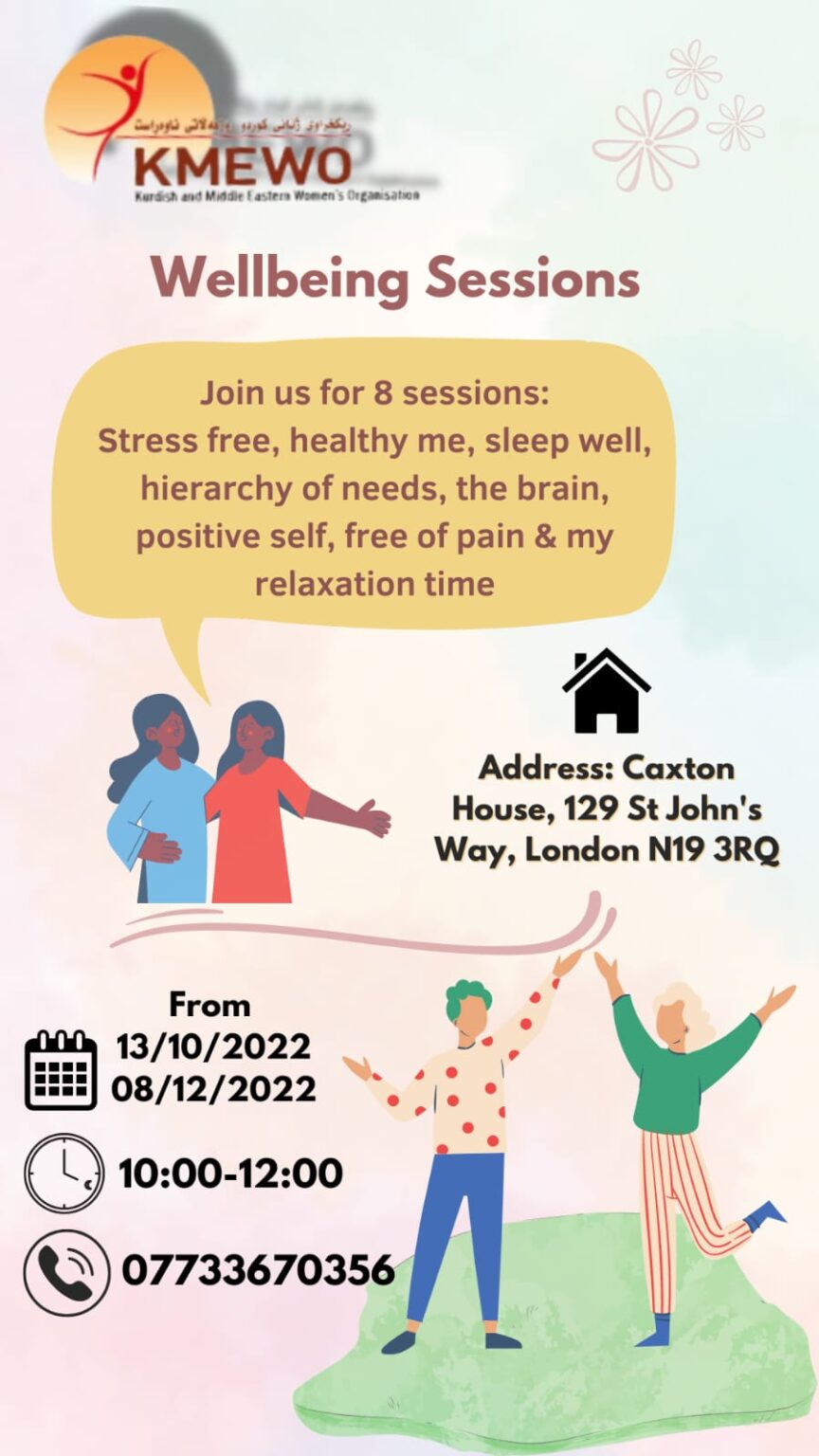 8 Wellbeing Sessions from October to December 2022 – Kurdish and Middle ...